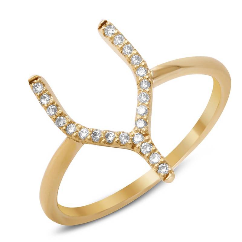 Diamant Hufeisen Ring Aus 585Er Gelbgold von Jewelsdot