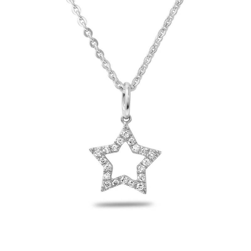 Diamant Stern Anhänger Mit Kette von Jewelsdot