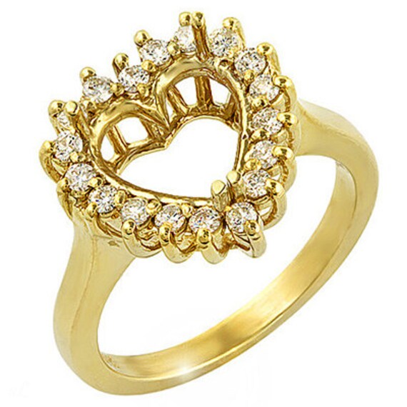 Herzform Halb Montierter Diamantring von Jewelsdot