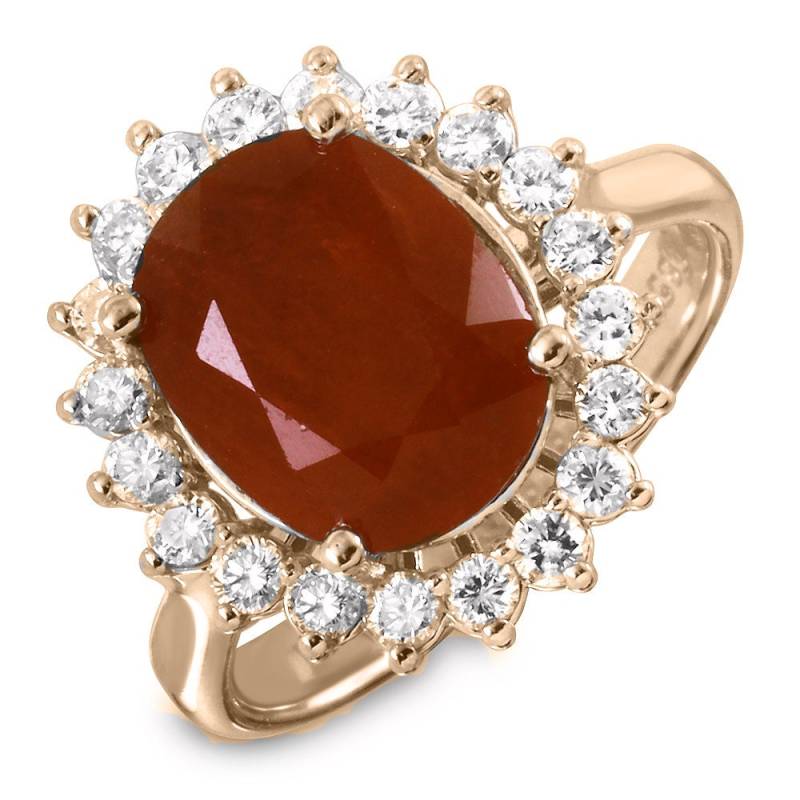 Oval Rubin Mittelstein Diamant Ring von Jewelsdot