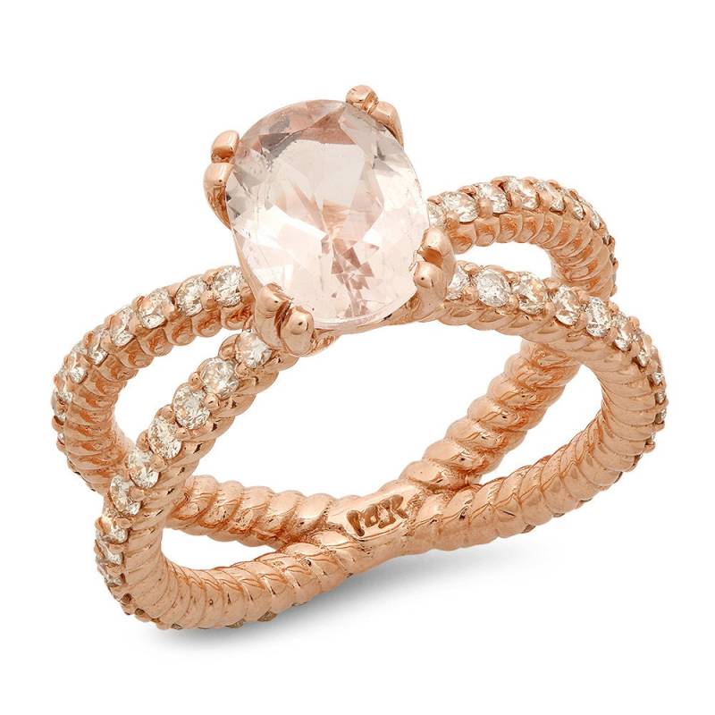 Rose Gold Ring Mit Morganit Center Stone von Jewelsdot