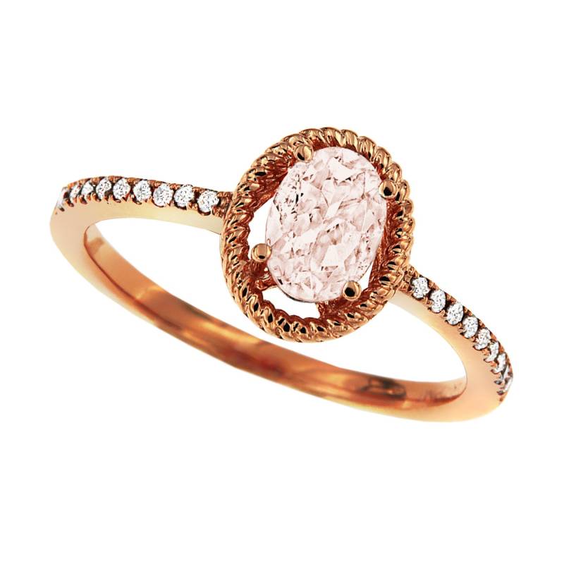 Schicke 14K Solid Rose Gold Ring Mit Morganit Center Stone von Jewelsdot