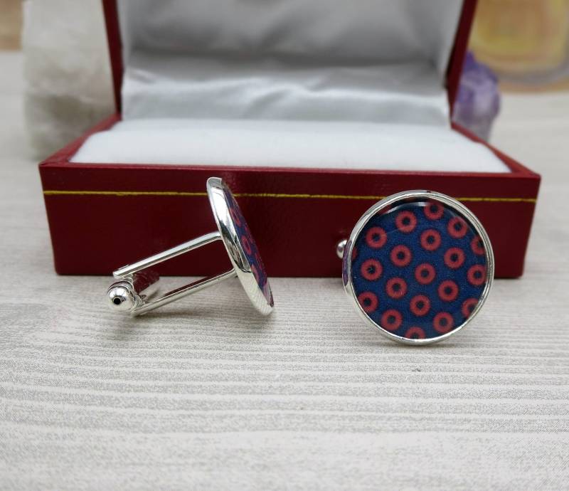 Phish Manschettenknöpfe Große Silber Herren Zubehör Fishman Rot Und Blau Dount Vatertag Trauzeuge Geschenk von Jewelsforhope