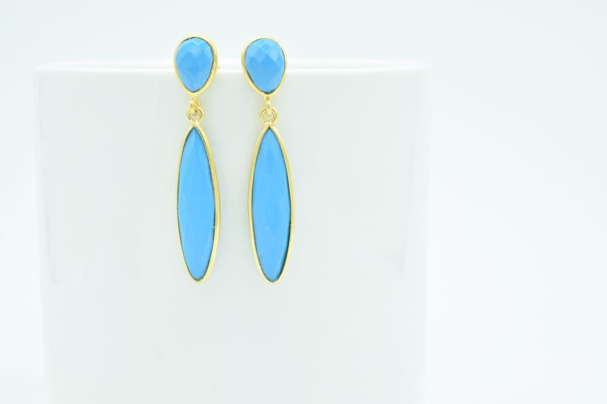 Türkis Ohrring, Himmel Farbe Baumeln Birne Form Vergoldung Dezember Geburtsstein Ohrstecker von Jewelsmilano