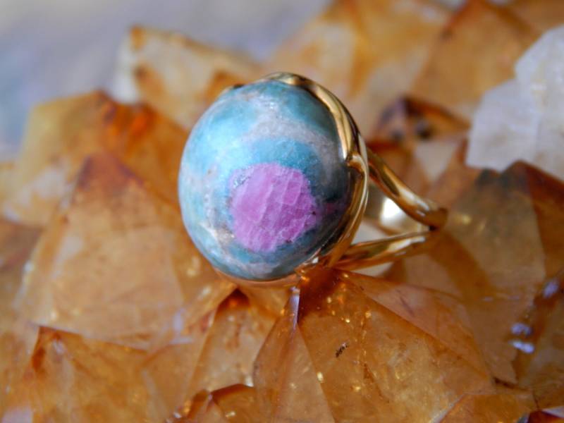 Üppige Rubyfuchsit, Matte Finish Ring, Vergoldet Sterling Silber, Wunderschön Üppige Rubyfuchsit, Matte Finish Ring, Vergoldet Sterling Silber, Wunderschön von JewelsofAlchemy