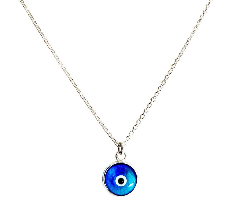 Evil Eye Kleine Anhänger Halskette Sterling Silber Türkis Blau, Blaues Böses Auge, Eye, Schmuck, Mauvais Œil, Charm Evil Eye Kleine Anhänger Halskette Sterling Silber Türkis Blau, Blaues Böses Auge, Eye, Schmuck, Mauvais Œil, Charm von JewelsofSheherezade