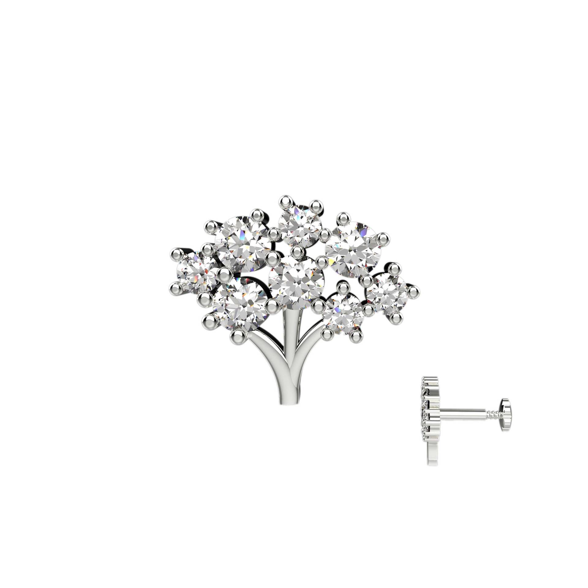 Rosa Saphir Und Diamant Stein Nasenstecker Feste Silber Polierte Blume Nasenring von Jewelsstore18