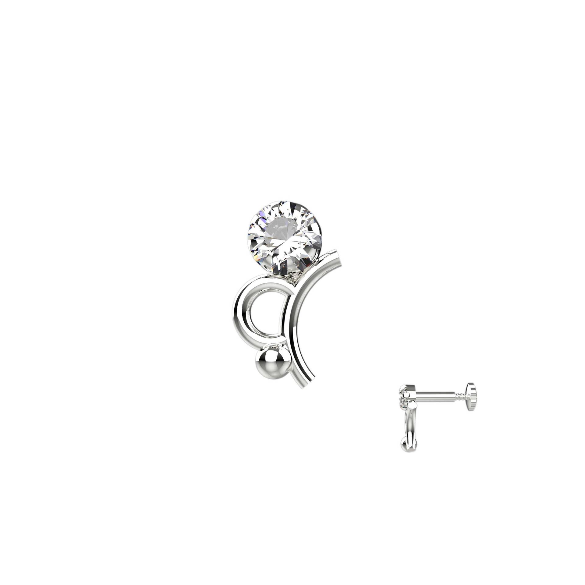 20G 18G Personalisieren Nasenstecker 925 Sterling Silber Cz Edelsteine Nasenpiercing von Jewelsstore18