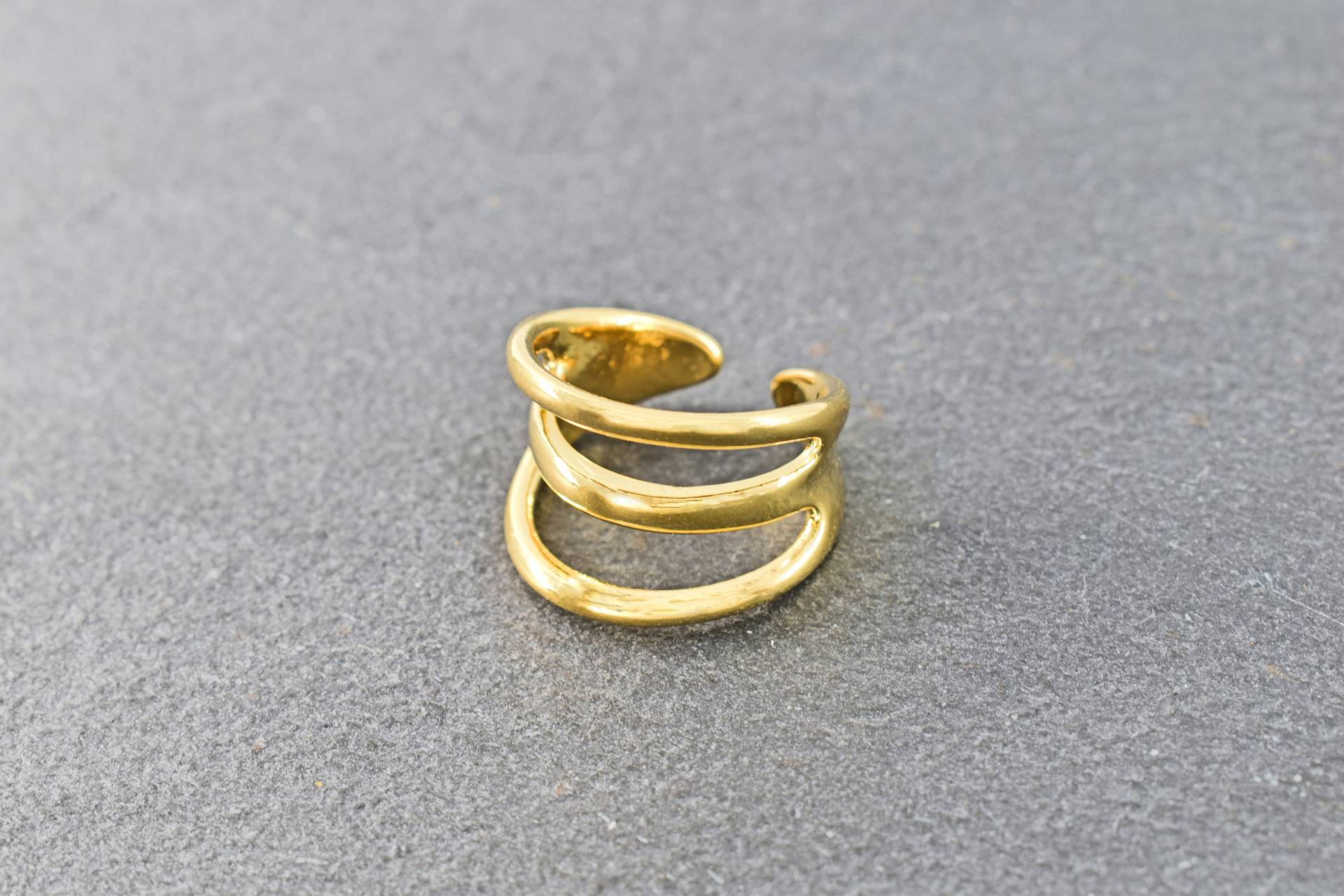 Ring, Ri-60G, 1stk, 16K Glänzend Vergoldetes Messing, Innen 17mm, Verbesserte Vergoldung von JeweltechDesigns