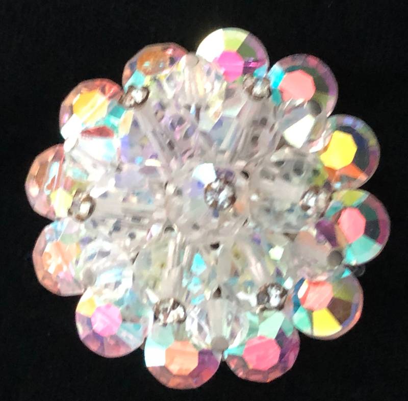 Vintage Aurora Borealis Kristallperle Und Strass Pin/Brosche von Jeweltopia1