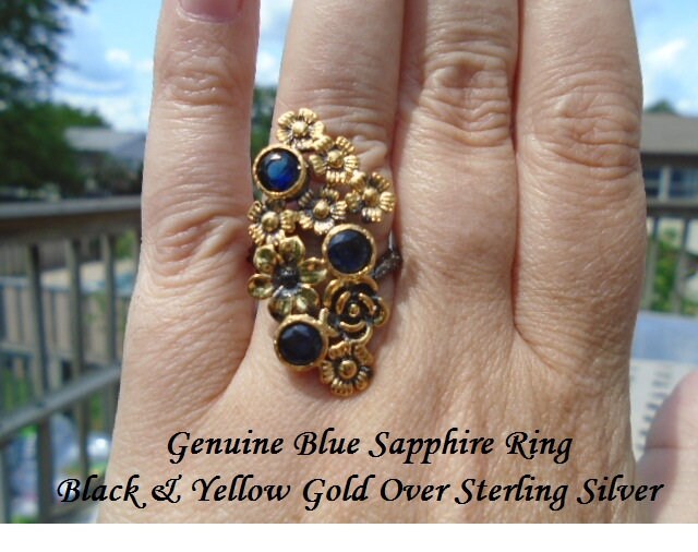 Blauer Saphir Ring Größe 7 von JewelyBySuzette