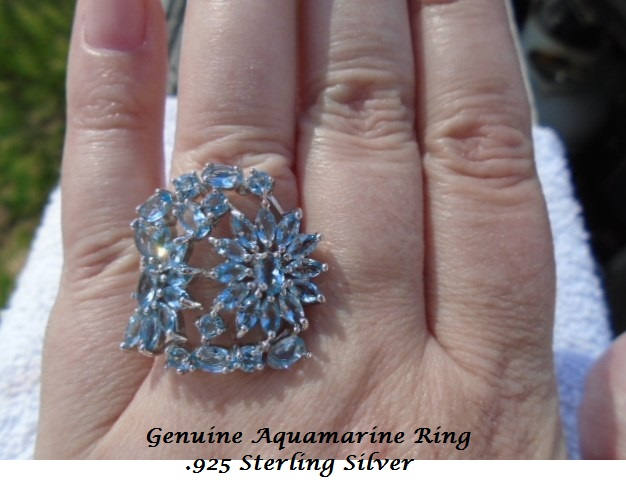 Echte Mulitfarbene Edelsteine Oder Aquamarin Ring von JewelyBySuzette