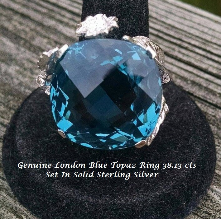 London Blau Topas Ring 38, 13 Cts von JewelyBySuzette