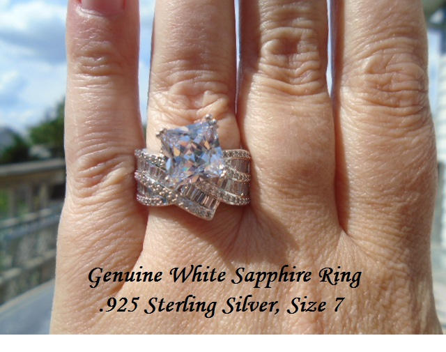 Weißer Saphir Ring Größe 7 von JewelyBySuzette