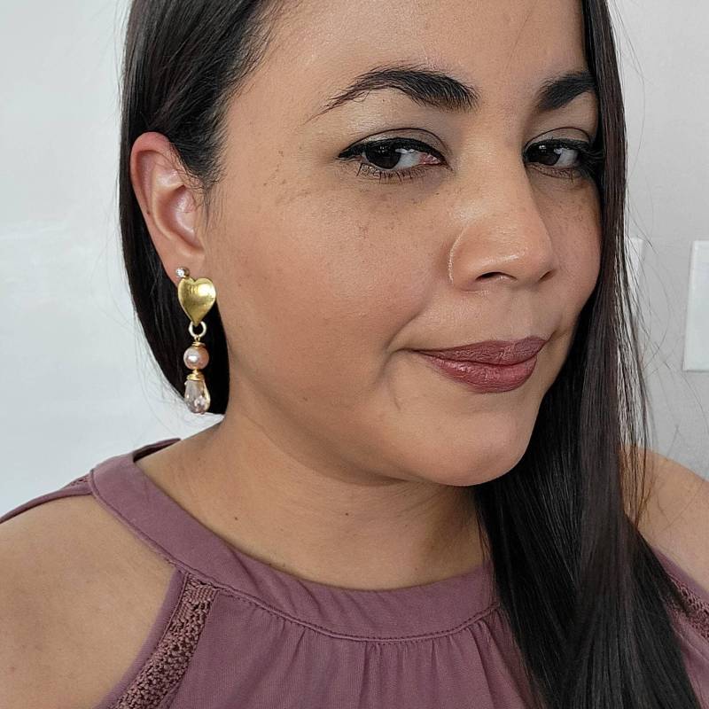 Hellrosa Ohrringe, Rosa Perlenohrringe, Perlentropfen Ohrringe Braut, Statement Tropfen Perlen Hochzeit von JewerlyLizzFranco