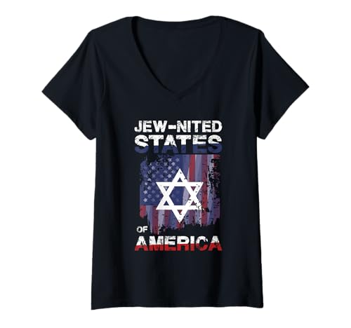 Damen Juden-Vereinigte Staaten von Amerika | Celebration Design T-Shirt mit V-Ausschnitt Damen Juden-Vereinigte Staaten von Amerika | Celebration Design T-Shirt mit V-Ausschnitt von Jewish American Symbol Unity Freedom