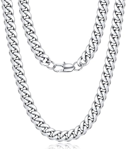 Jewlime Silber Kette Herren, Klassische Miami Herren Kubanische Kette Halskette Schmuck Geschenk für Damen Männer Jungen, Hip-Hop & Coole Herren Halskette, 316l Edelstahl,10mm Breite, 20 Zoll Jewlime Silber Kette Herren, Klassische Miami Herren Kubanische Kette Halskette Schmuck Geschenk für Damen Männer Jungen, Hip-Hop & Coole Herren Halskette, 316l Edelstahl,10mm Breite, 20 Zoll von Jewlpire