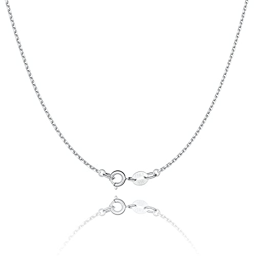 Jewlpire Silberkette Damen 925 Ohne Anhänger 1.1mm Kabelkette Silberkette Ohne Anhänger - Kette Silber Damen Mädchen Halskette Damen Silber 925 - Damen Silber Kette Halskette in 55cm Jewlpire Silberkette Damen 925 Ohne Anhänger 1.1mm Kabelkette Silberkette Ohne Anhänger - Kette Silber Damen Mädchen Halskette Damen Silber 925 - Damen Silber Kette Halskette in 55cm von Jewlpire