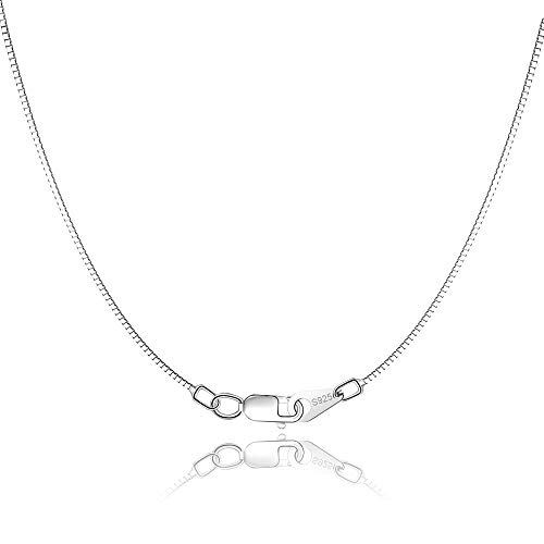 Jewlpire Silberkette Damen 925 0.8mm Kastenkette Kette Silber 925 ohne Anhänger - Halskette Damen Silber 925 Halskette Silber Superdünn & Stark Silber Kette Halskette in 45 cm Jewlpire Silberkette Damen 925 0.8mm Kastenkette Kette Silber 925 ohne Anhänger - Halskette Damen Silber 925 Halskette Silber Superdünn & Stark Silber Kette Halskette in 45 cm von Jewlpire