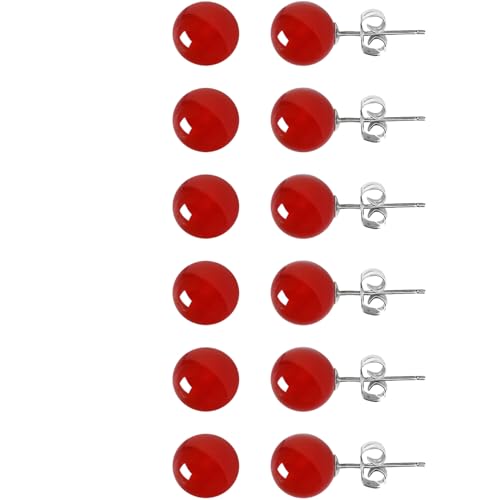 Achat Ohrpiercing Set 6 Paar Rot Ohrstecker 6 MM Damenohrringe Klein Stecker Piercing Knorpel Ohrringe für Damen Herren Mehrere Ohrlöcher Cartilage Earrings Jewelry Hypoallergen Tragus Schmuck von Jewlure