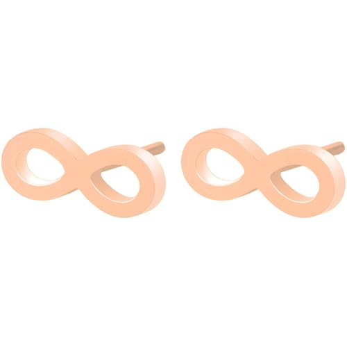 Edelstahl Infinity Ohrringe 1 Paar Rosegold Damenohrringe Hypoallergene Ohrstecker Klein für Damen Herren Nickelfreie Unendlichkeits Schmuck Stud Earrings Jewelry von Jewlure