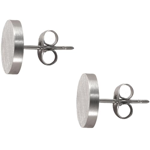Titanstahl 10 MM Rund Ohrringe 1 Paar Silber Kreis Ohrstecker Nickelfrei Ohrring Hypoallergene Ohr Schmuck Stud Earrings Men Jewelry für Damen Herren Männer von Jewlure