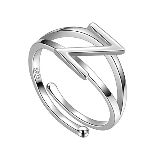 Jewmon Schatz Initial Z Liebesbrief Ring 925 Sterling Silber Mode Ring Brief Stapelbarer Ring für Frauen Mädchen Weihnachtstag Geschenk für Freundin Frau Geschenk FR0015Z von Jewmon