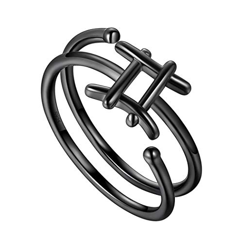 Zwillingsring Sternzeichen Rotgusszeichen Ring für Frauen und Mädchen Horoskop Geburtstagsring 925 Sterling Silber Sternzeichen Geburtstagsgeschenk Freundschaftsring Jubiläumsgeschenk FR0002G-K von Jewmon
