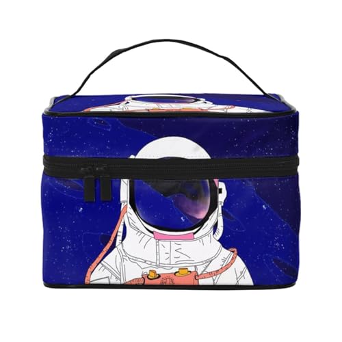 Cool Man in Galaxy bedruckte tragbare Reise-Kosmetiktasche Kulturbeutel Kosmetiktasche, Schwarz , Einheitsgröße von Jewoss