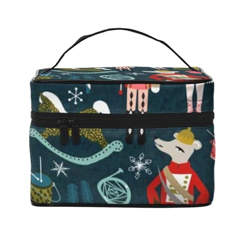 Damen Nussknacker Ballett Xmas Dance Print Kosmetiktasche Tragbare Reise Kosmetiktasche Waschtasche, Schwarz , Einheitsgröße von Jewoss