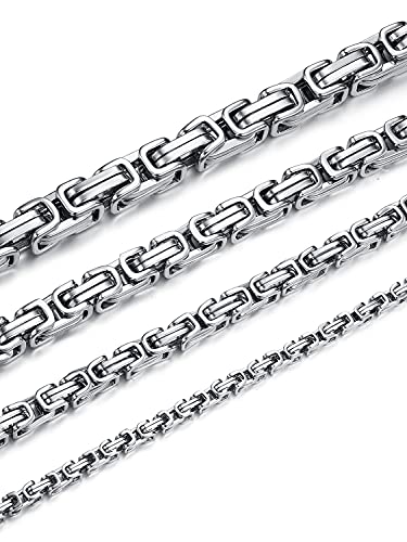 Jewow Edelstahl (4mm,66cm) Halskette für Herren Breite 4/6/8/10mm, Länge 36-76cm Wählbar von Jewow