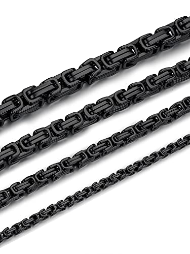 Jewow Edelstahl (6mm,46cm) Halskette für Herren Breite 4/6/8/10mm, Länge 36-76cm Wählbar von Jewow