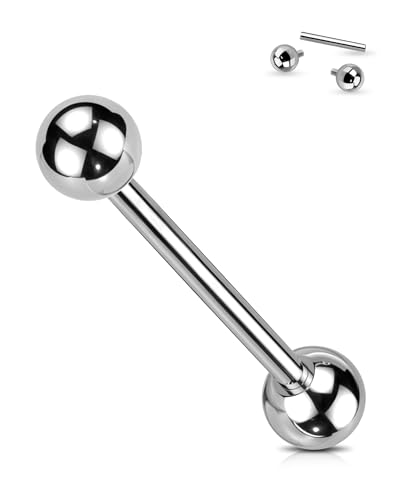 Jewseen G23 Titan Brustwarzenringe Innengewinde Nipple Barbell 14G Zungenpiercing Schmuck Brücke Barbells für Frauen Pair 12mm Jewseen G23 Titan Brustwarzenringe Innengewinde Nipple Barbell 14G Zungenpiercing Schmuck Brücke Barbells für Frauen Pair 12mm von Jewseen
