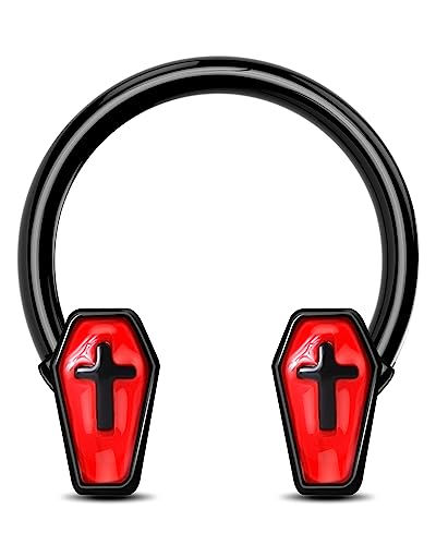 Jewseen Halloween Septum Piercing 16G Sarg Knorpel Hoops Ohrring Edelstahl Helix Ohrringe Daith Piercing Schmuck für Frauen Männer, Edelstahl von Jewseen