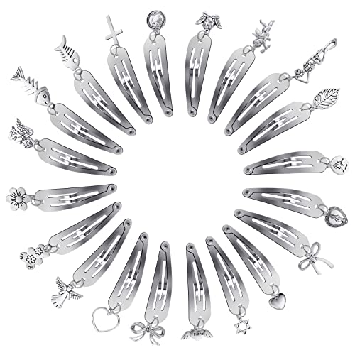 20 Stück Metall-Haarspangen Herz Haarspangen Clips 5,1 cm Anhänger Kreuz Herz Haarspangen Hip Hop Y2K Haarspangen Stern Haarschmuck Silber Haarnadeln für Frauen Mädchen Haar-Accessoires, 20 Stile von Jexine