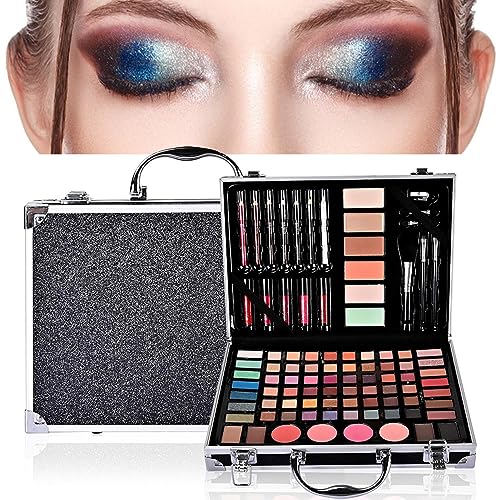 All-in-1-Make-up-Set | Professionelles Make-up-Set für Frauen | 81 Farben hochpigmentierte Make-up-Kombination mit 62 Lidschatten, 4 Brauenpuder, 5 Lipgloss, 4 Rouge, 6 Konturcremes Jextou von Jextou