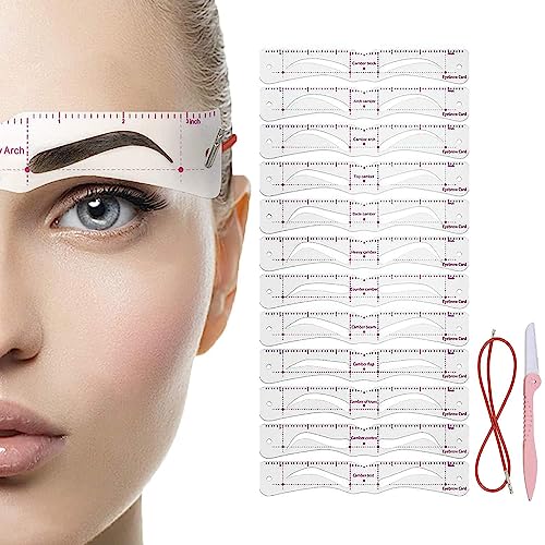 Augenbrauenstempel-SetStrap | Augenbrauen-Schablonen-Set mit Riemen - Wiederverwendbare Augenbrauenschablonen für Frauen, 3-Minuten-Make-up-Tools für Anfänger Jextou von Jextou