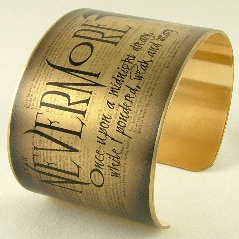 Der Rabe Edgar Allan Poe Zitat Messing Armreif - Poetry Armband Gothic Schmuck Der Rabe Edgar Allan Poe Zitat Messing Armreif - Poetry Armband Gothic Schmuck von JezebelCharms