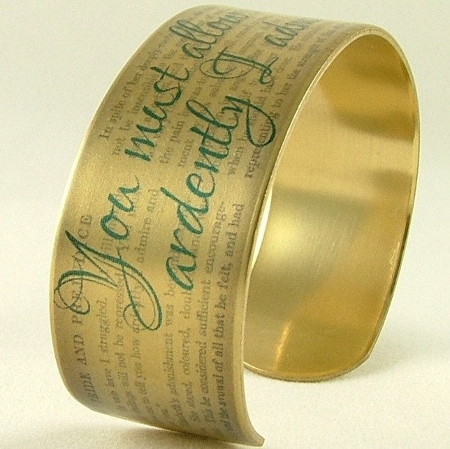 stolz Und Vorurteil Schmuck - Mr. Darcy Proposal Zitat Jane Austen Schmaler Armreif Aus Messing in Blau Geschenk Für Sie von JezebelCharms