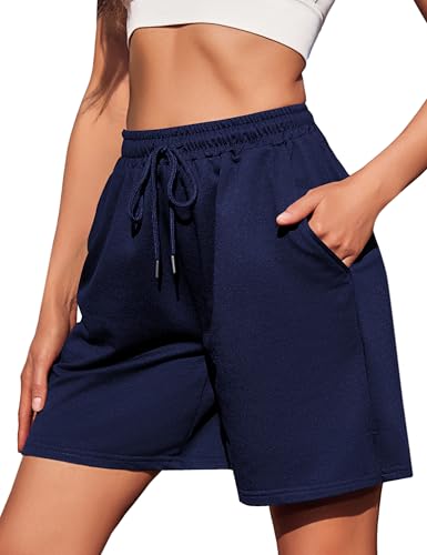 Jezonga Shorts Damen Kurze Sporthose Baumwolle Sport Shorts Sommer Lose Lässige Hose mit Taschen High Waist Elastischer Bund Jogginghose Kurz Short zum Gym Fitness Running Tennis von Jezonga