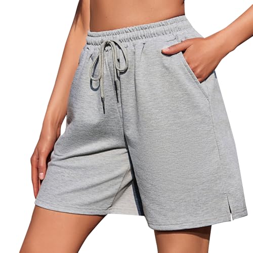 Jezonga Shorts Damen Kurze Sporthose Baumwolle Sport Shorts Sommer Lose Lässige Hose mit Taschen High Waist Elastischer Bund Jogginghose Kurz Short zum Gym Fitness Running Tennis von Jezonga