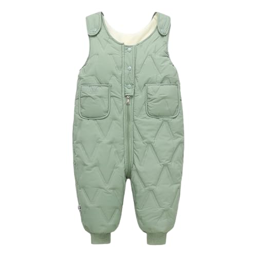 Jhaoyu Baby Daunenhose Leicht Winterhose Warm Schneehose Kleinkind Jungen Mädchen Winddicht Skihose Outdoorhose Gr. 74-104 Grün 80-86 von Jhaoyu