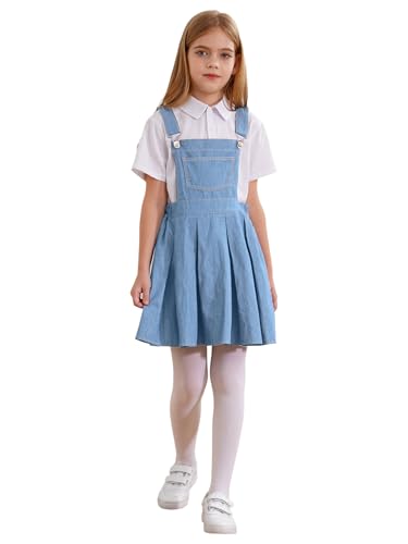 Jhaoyu Kinder Mädchen Denim Overall Kleid Jeans Verstellbare Hosenträger Plisseekleider mit Tasche Knielang A-Linie Denim Trägerrock Hellblau 134-140 Jhaoyu Kinder Mädchen Denim Overall Kleid Jeans Verstellbare Hosenträger Plisseekleider mit Tasche Knielang A-Linie Denim Trägerrock Hellblau 134-140 von Jhaoyu