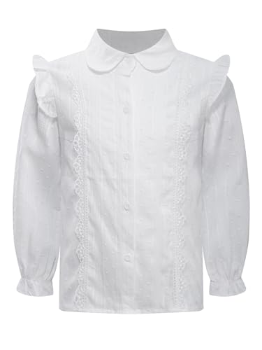 Jhaoyu Kinder Mädchen Schuluniform Bluse Langarm Rüschen Trachtenbluse Kinder Trompetenärmeln Oberteil Frühling Sommer Herbst Tops Oberteile Weiß C 134-140 Jhaoyu Kinder Mädchen Schuluniform Bluse Langarm Rüschen Trachtenbluse Kinder Trompetenärmeln Oberteil Frühling Sommer Herbst Tops Oberteile Weiß C 134-140 von Jhaoyu