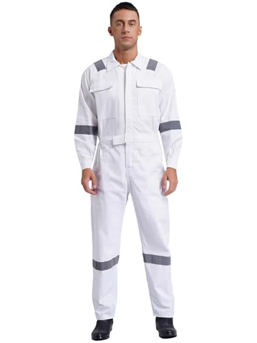 Jhaoyu Professioneller Arbeitsoverall für Herren 100% Baumwolle Schutzanzug Outdoor Overall Arbeitsanzug für Männer und Frauen in den Größen M - 6XL Weiß 6XL Jhaoyu Professioneller Arbeitsoverall für Herren 100% Baumwolle Schutzanzug Outdoor Overall Arbeitsanzug für Männer und Frauen in den Größen M - 6XL Weiß 6XL von Jhaoyu