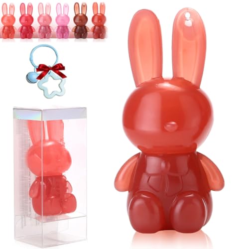 6 Colours Bunny Lipgloss, Rabbit Moisturising Lip Gloss, 2-in-1 Cute Rabbit Keychain Lipstick, Liquid Velvet Matte Lippenstift Set, Waterproof, Long-Lasting Gloss Plump Lip Glaze (06, 2.5g) von Jhbsou