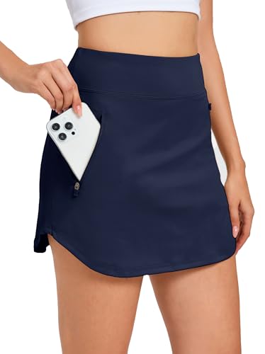 Jhsnjnr Damen A Linie Golfrock Kurzer Tennis Rock Mit Hose Sommer Innenhose High Waist Minirock Athletischer Wanderrock von Jhsnjnr