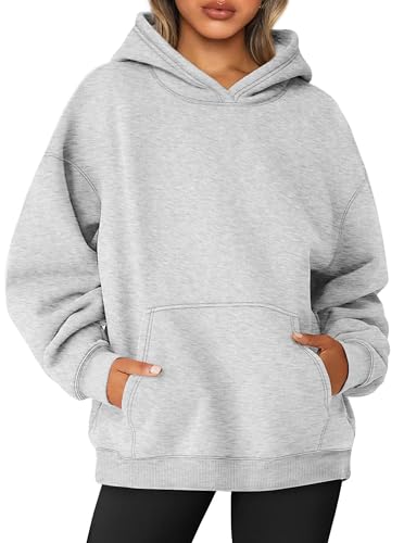 Jhsnjnr Damen Hoodie Oversize Pullover Basic Langarm Kapuzenpullover Streetwear Bequem Sweatshirt Hoody mit Kapuze von Jhsnjnr