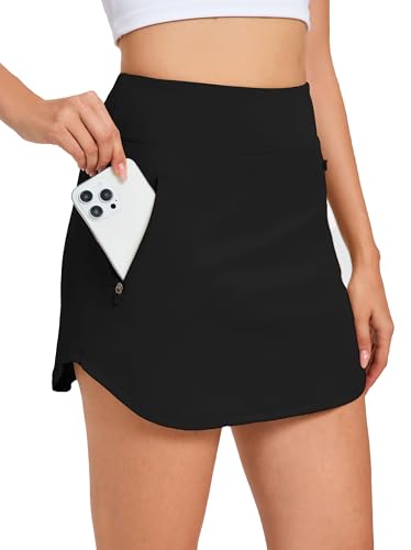 Jhsnjnr Damen Kurz Hosenrock Hohe Taille Lauf Sommerrock Leichte Sportrock mit Hose Drunter Active Mini Golf Tennisrock von Jhsnjnr