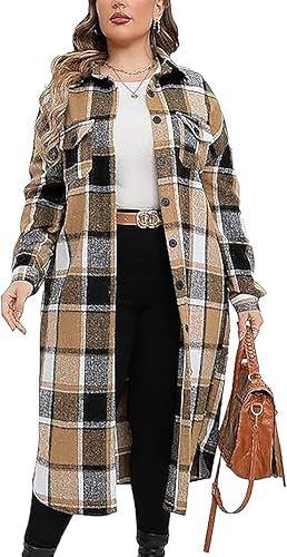 Jhsnjnr Damen Oktoberfest Flanellhemd Mantel Oversize Warm Hemdjacke mit Taschen Herbst Winter Karierte Jacke Jhsnjnr Damen Oktoberfest Flanellhemd Mantel Oversize Warm Hemdjacke mit Taschen Herbst Winter Karierte Jacke von Jhsnjnr